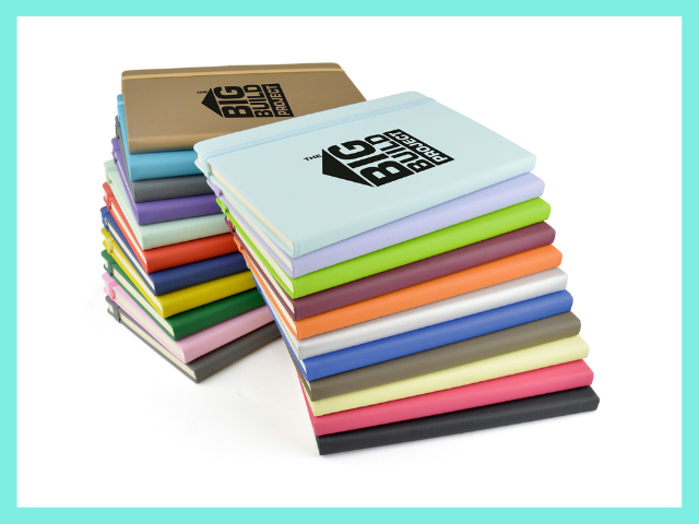 branded promotional notebooks and pads for giving away at events and show. These include A5, A4, notebooks, note pads, diaries, lined and unlined, embossed and printed.