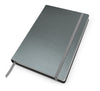 Branded Promotional A5 CASEBOUND NOTE BOOK in Hampton Finecell Leather in Grey from Concept Incentives