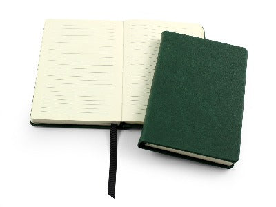 Branded Promotional Biodegradable Pocket Casebound Notebook in Green from Concept Incentives