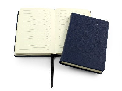 Branded Promotional Biodegradable Pocket Casebound Notebook in Blue from Concept Incentives