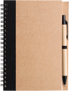 Branded Promotional RECYCLED NOTE BOOK & PEN in Natural & Black Note Pad From Concept Incentives.