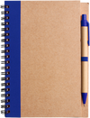 Branded Promotional RECYCLED NOTE BOOK & PEN in Natural & Blue Note Pad From Concept Incentives.