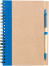 Branded Promotional RECYCLED NOTE BOOK & PEN in Natural & Royal Blue Note Pad From Concept Incentives.