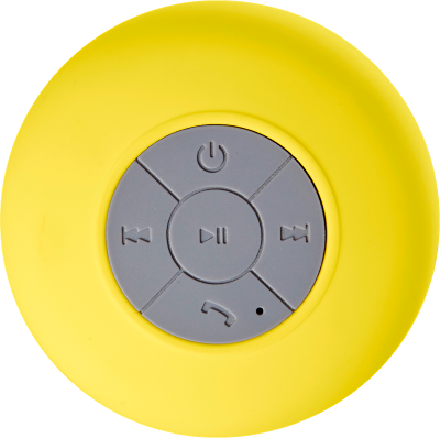 Branded Promotional PLASTIC WATERPROOF SPEAKER in Yellow from Concept Incentives