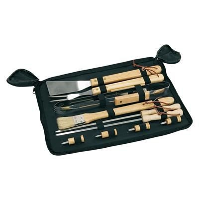 Branded Promotional BARBECUE SET with Wood Handle BBQ From Concept Incentives.