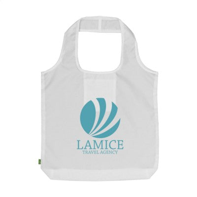 Branded Promotional RPET SHOPPER FOLDING SHOPPER TOTE BAG in White Bag From Concept Incentives.