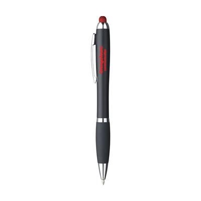 Branded Promotional ATHOS LIGHT-UP TOUCH BALL PEN in Red Pen From Concept Incentives.
