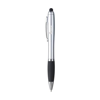Branded Promotional ATHOSCOLOUR LIGHT-UP TOUCH PEN in Black Pen From Concept Incentives.
