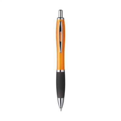 Branded Promotional ATHOS BLACKGRIP PEN in Orange Pen From Concept Incentives.