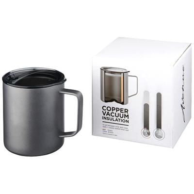 Branded Promotional ROVER 420 ML COPPER VACUUM THERMAL INSULATED MUG in Black Solid Sports Drink Bottle From Concept Incentives.