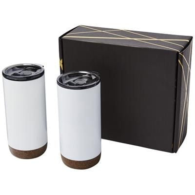 Branded Promotional VALHALLA TUMBLER COPPER VACUUM THERMAL INSULATED GIFT SET in Black Solid Sports Drink Bottle From Concept Incentives.