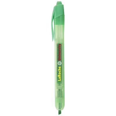 Branded Promotional BEATZ RETRACTABLE HIGHLIGHTER in Green Highlighter Pen From Concept Incentives.