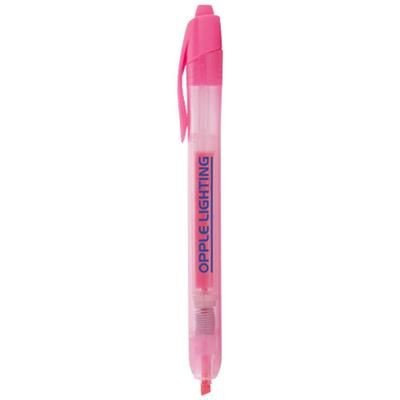 Branded Promotional BEATZ RETRACTABLE HIGHLIGHTER in Pink Highlighter Pen From Concept Incentives.