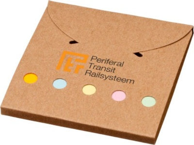 Branded Promotional DELUXE COLOUR STICKY NOTES SET in Natural Note Pad From Concept Incentives.