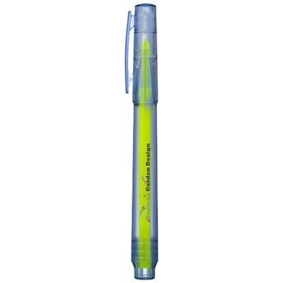 Branded Promotional VANCOUVER RECYCLED HIGHLIGHTER in Clear Transparent Blue Highlighter Pen From Concept Incentives.
