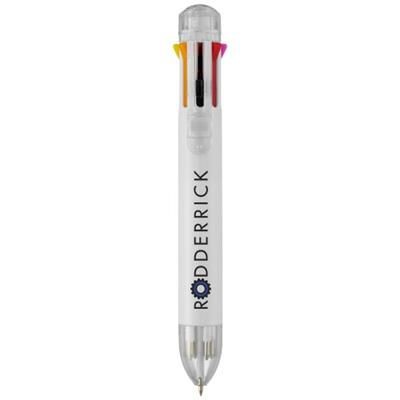 Branded Promotional ARTIST 8-COLOUR BALL PEN in White Solid Pen From Concept Incentives.