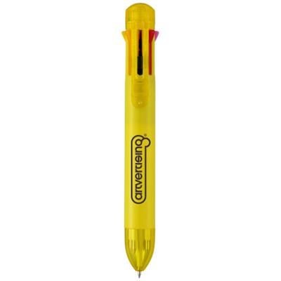 Branded Promotional ARTIST 8-COLOUR BALL PEN in Yellow Pen From Concept Incentives.