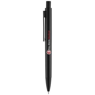 Branded Promotional ARDEA ALUMINIUM METAL BALL PEN in Black Solid Pen From Concept Incentives.