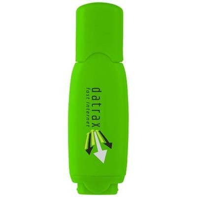 Branded Promotional BITTY COMPACT HIGHLIGHTER in Green Highlighter Pen From Concept Incentives.