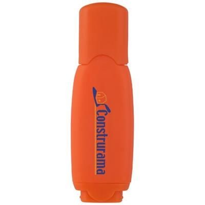 Branded Promotional BITTY COMPACT HIGHLIGHTER in Orange Highlighter Pen From Concept Incentives.
