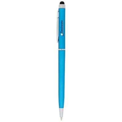 Branded Promotional VALERIA ABS BALL PEN with Stylus in Royal Blue Pen From Concept Incentives.