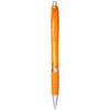 Branded Promotional TURBO TRANSLUCENT BALL PEN with Rubber Grip in Orange  From Concept Incentives.