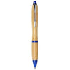 Branded Promotional NASH BAMBOO BALL PEN in Natural-royal Blue  From Concept Incentives.