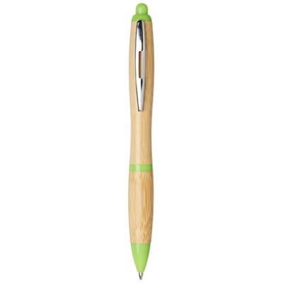 Branded Promotional NASH BAMBOO BALL PEN in Natural-green  From Concept Incentives.