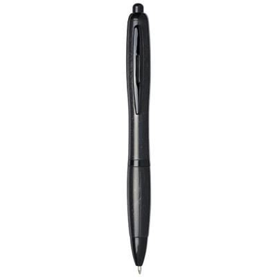Branded Promotional NASH WHEAT STRAW BLACK TIP BALL PEN in Black Solid  From Concept Incentives.