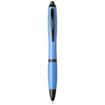 Branded Promotional NASH WHEAT STRAW BLACK TIP BALL PEN in Royal Blue  From Concept Incentives.