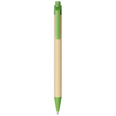 Branded Promotional BERK RECYCLED CARTON AND CORN PLASTIC BALL PEN in Green Pen From Concept Incentives.