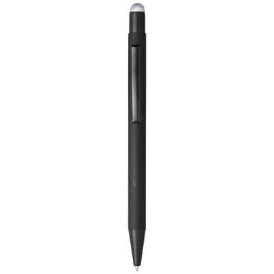 Branded Promotional DAX RUBBER¬¨‚Ä†STYLUS¬¨‚Ä†BALLPOINT PEN in Black Solid-silver  From Concept Incentives.
