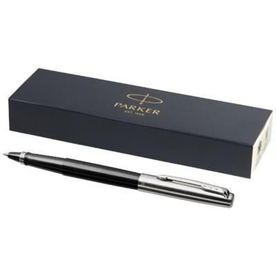 Branded Promotional JOTTER PLASTIC with Stainless Steel Metal Rollerbal Pen in Black Solid  From Concept Incentives.