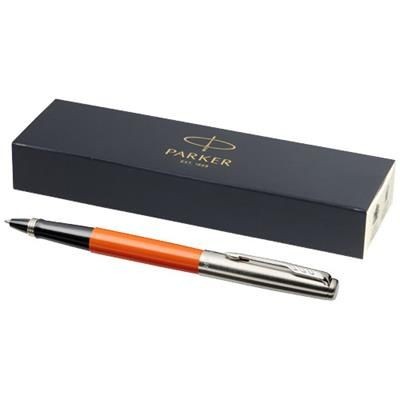 Branded Promotional JOTTER PLASTIC with Stainless Steel Metal Rollerbal Pen in Orange  From Concept Incentives.