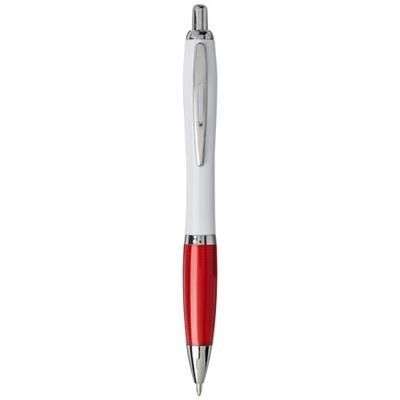 Branded Promotional NASH PET WHITE SOLID BARREL BALL PEN in Red  From Concept Incentives.
