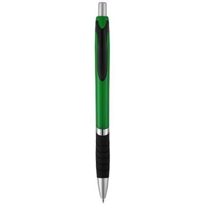 Branded Promotional TURBO BALL PEN with Rubber Grip in Green-black Solid  From Concept Incentives.
