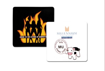 Branded Promotional SOFTMAT COASTER in White Coaster From Concept Incentives.