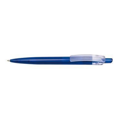 Branded Promotional ART LINE PLASTIC BALL PEN in Blue Translucent Finish Pen From Concept Incentives.