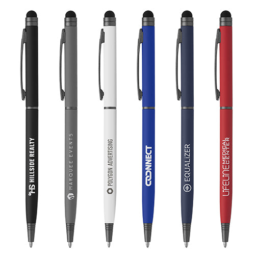 Branded Promotional Minelly Gunmetal Stylus Pen From Concept Incentives.