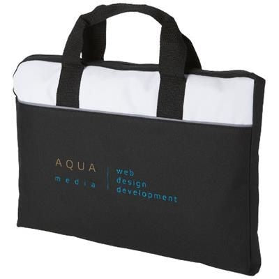 Branded Promotional TAMPA CONFERENCE BAG in Black Solid-white Solid Bag From Concept Incentives.
