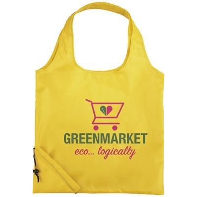 Branded Promotional BUNGALOW FOLDING TOTE BAG in Black Solid Bag From Concept Incentives.