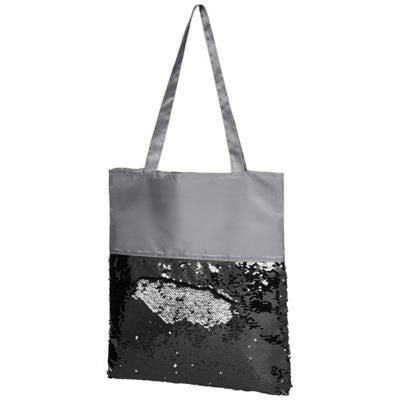 Branded Promotional MERMAID SEQUIN TOTE BAG in Grey-black Solid Bag From Concept Incentives.