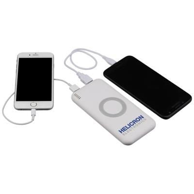 Branded Promotional COMA 6000 MAH CORDLESS POWER BANK in White Solid Charger From Concept Incentives.