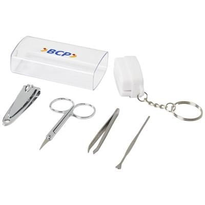 Branded Promotional SEKI PORTABLE MANICURE SET in White Solid Manicure Set From Concept Incentives.