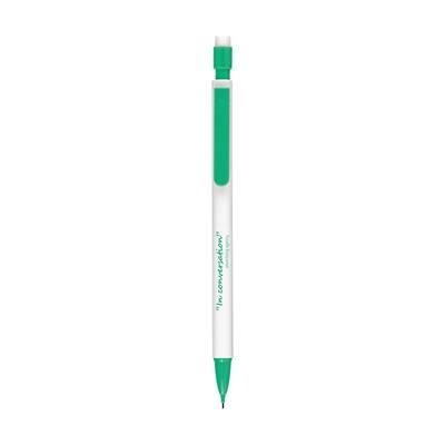 Branded Promotional SIGN POINT REFILLABLE PENCIL in Green & White Pencil From Concept Incentives.