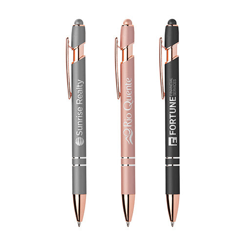 Branded Promotional Prince Softy Rose Gold Metallic w/ Stylus Pen From Concept Incentives.