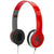 Branded Promotional CHEAZ FOLDING HEADPHONES in Red Earphones From Concept Incentives.