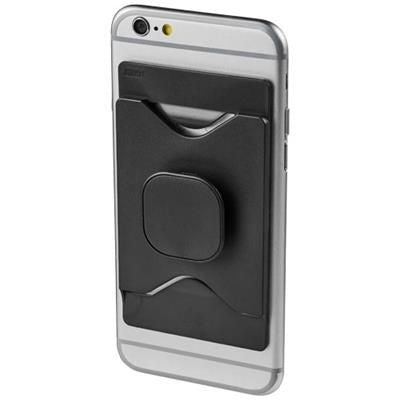 Branded Promotional PURSE MOBILE PHONE HOLDER with Wallet in Black Solid Technology From Concept Incentives.