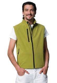 Branded Promotional JERZEES SOFT SHELL GILET BODYWARMER Bodywarmer From Concept Incentives.