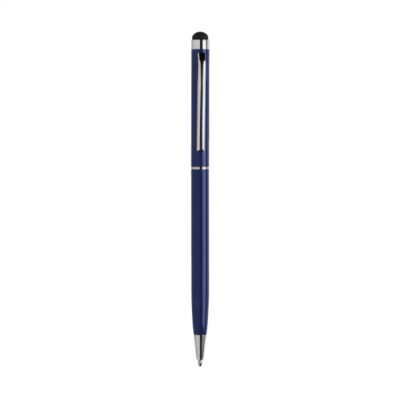 Branded Promotional STYLUSTOUCH PEN in Dark Blue Pen From Concept Incentives.